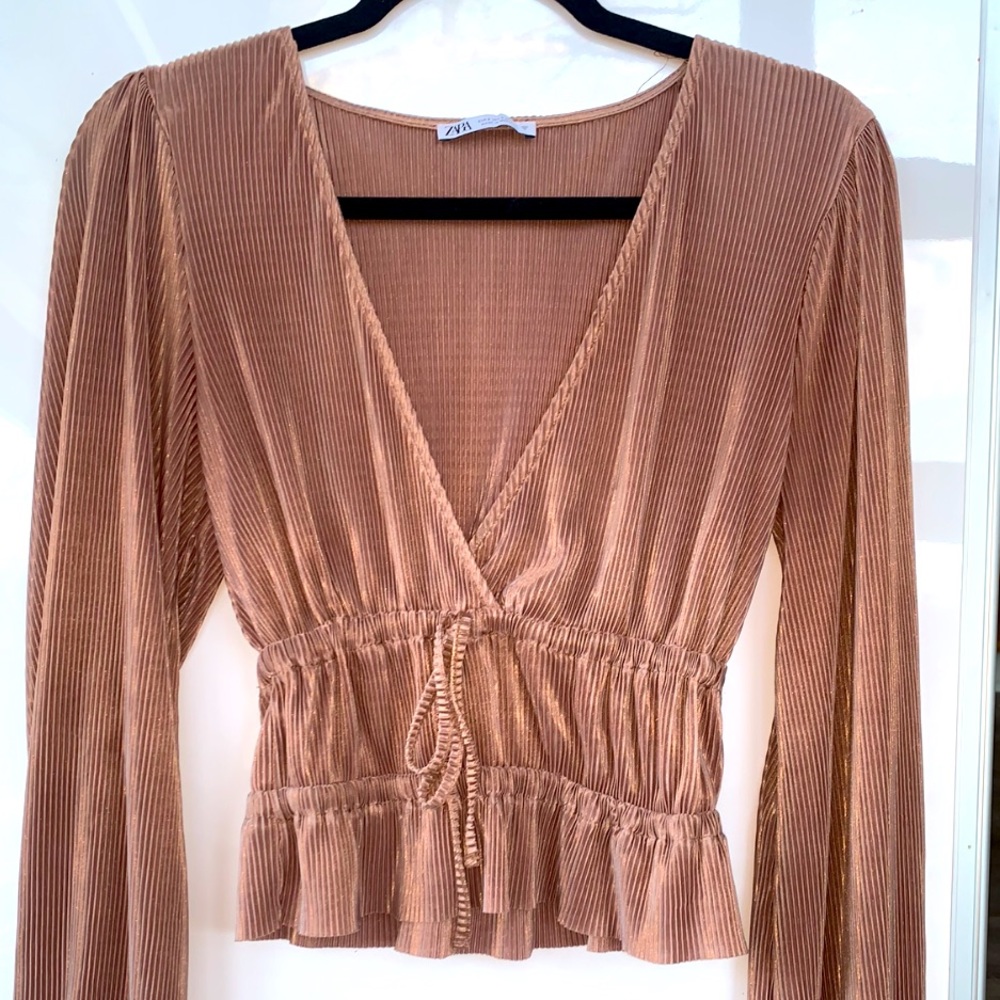 Zara pleated blouse